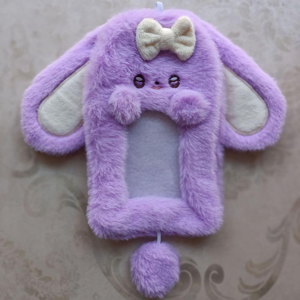 Süßer Cartoon-Hase/Hund/Katze Plüsch-Fotokarten-Etui Foto-Kartenhalter Tragbares INS-Kartenetui Schüler-Idol-Fotos Schutzhülle