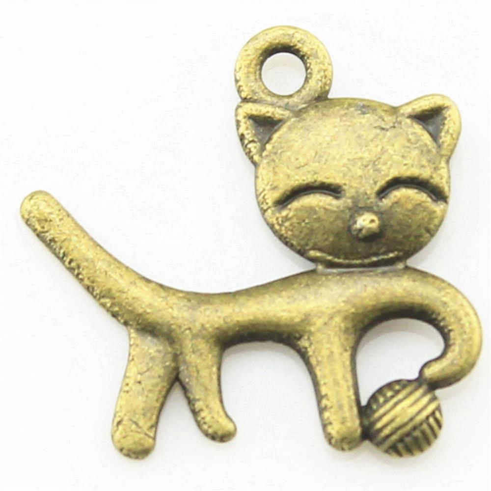 Charms Cat Pendants Heart Alloy Crafts For DIY Jewelry Making Accessories
