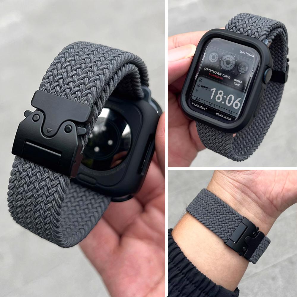 Parachute Straps for Apple Watch 10 Band 46mm 42mm 45mm Ultra 49mm 44mm 41mm Braided Bracelet Correa IWatch Series 9 8 SE 5 6 7