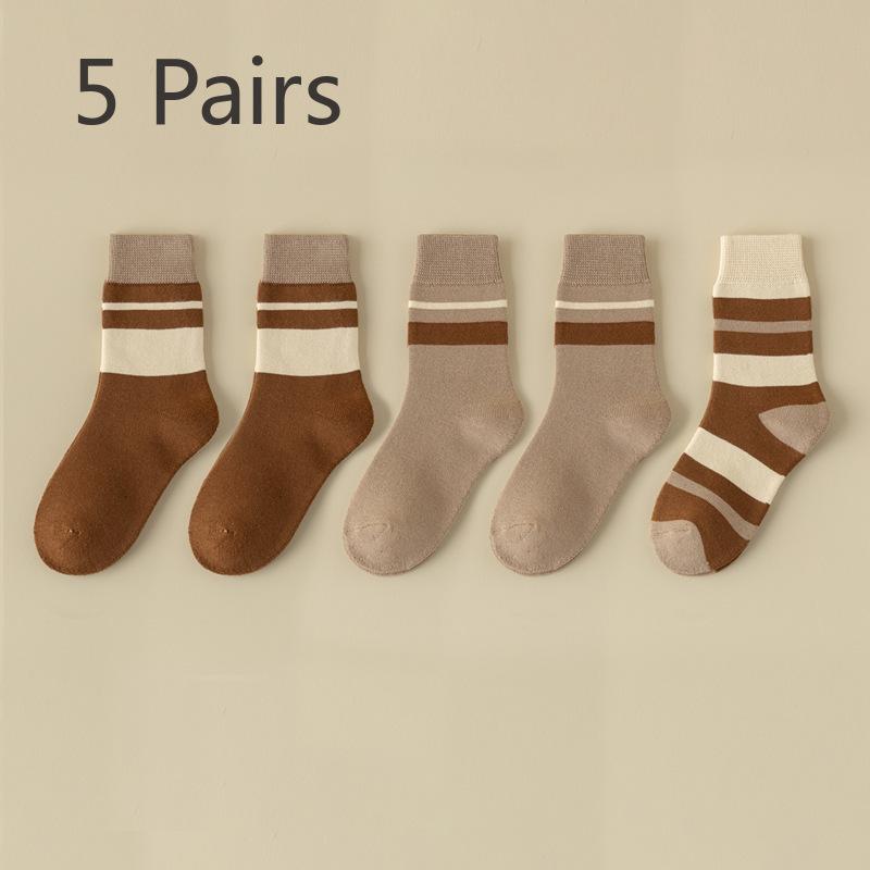 

5 пар женских осенне-зимних флисовых носков с толстым шерстяным кольцом из чистого хлопка, с широкими резинками, устойчивых к холоду и теплых 5 Pairs