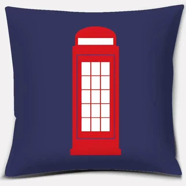 Home Decor LOVE England Series Printed Square Polyester Pillowcase Cushion Cover Bedroom Living Room Ornament Funda De Almohada