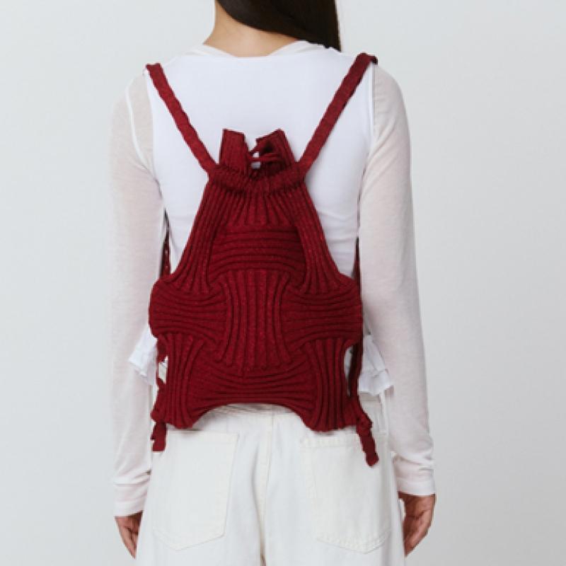 Pleatsmama Mochila Nova com Laço Bordô Glitter