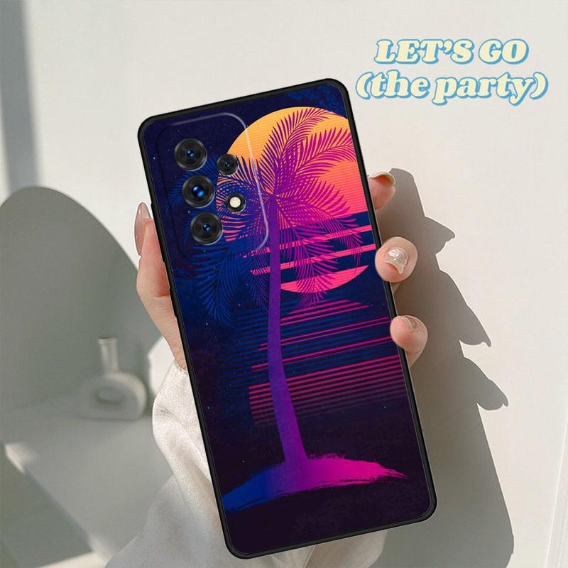 80s Retrowave Neon Palms Tree phone case For Samsung Galaxy A42 A31 A40 A51 A71 A32 A80 A52 A72 A73 A21S A50 A70 A11 A12