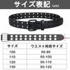 [maikun] Women's and Men's Belt, Large Size, Leather, Casual Belt, Double Pin, Punk Rock, Black, 120cm