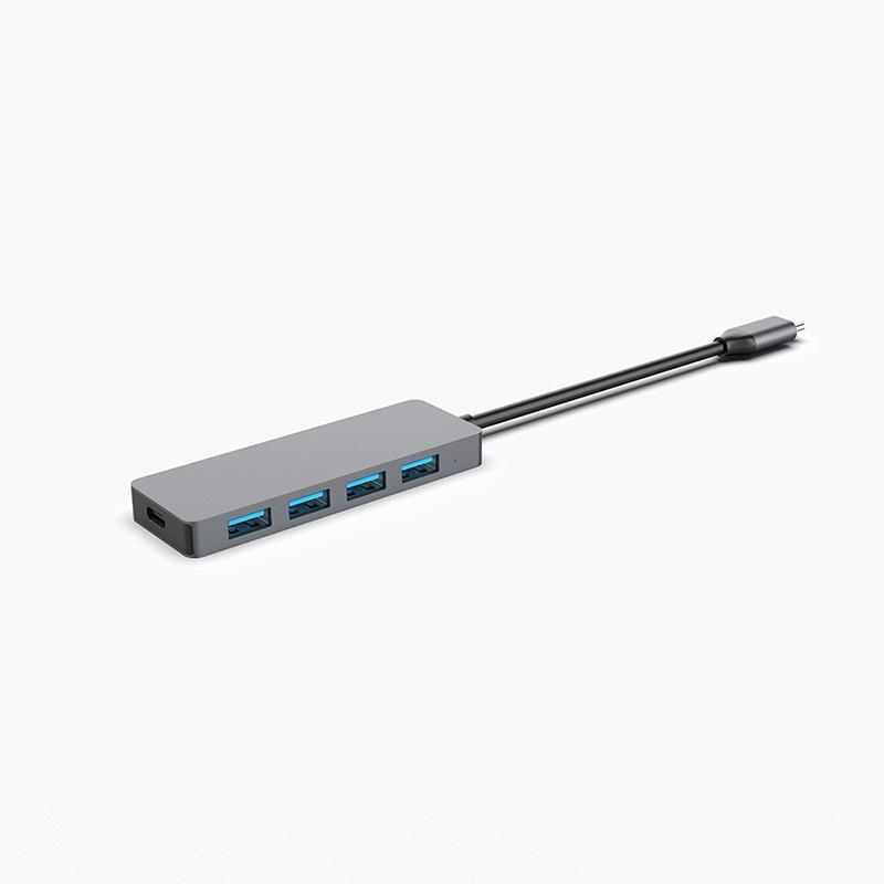 Multifunction 5 in 1 USB-C Docking Station with 4K HDTV USB3.0 5V Charging Aluminum Alloy Laptop & Phone Hub Adapter in Stock