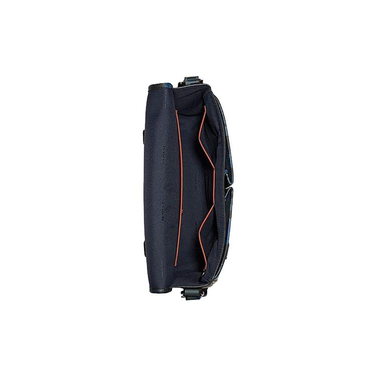 New COACH League Cow Leather Shoulder Bag, Crossbody Bag Tubas Men's Blue & Black CC076-UPW