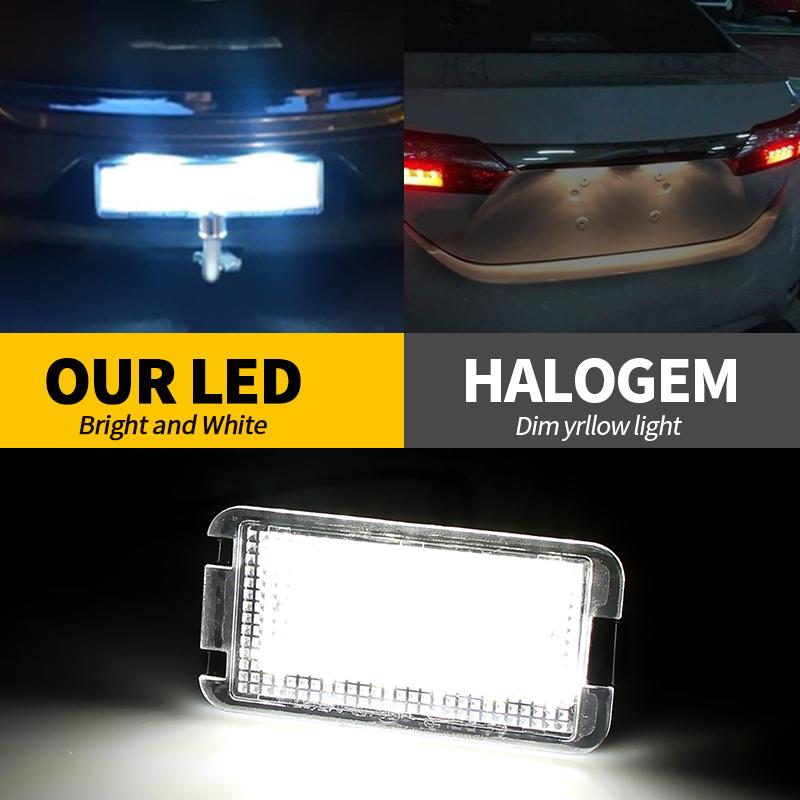 2pcs LIGHT Number License Plate Lights For Seat Altea 2004-2009 Arosa 1997-2004 Facelift Cordoba MK1 (6K) Facelift 1999-2002