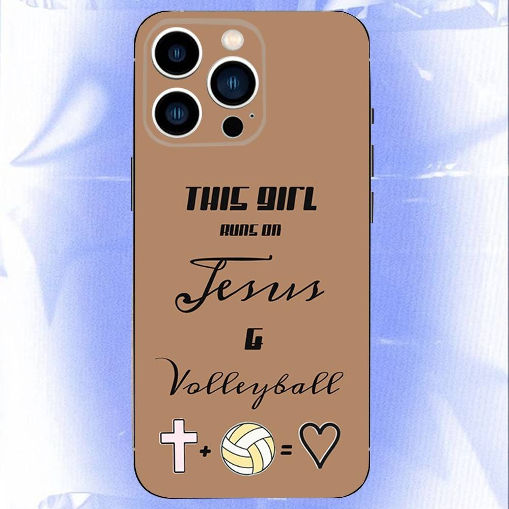 Volleyball Painted Phone Case For iPhone 17,16,15,14,13,12,Pro,Max,Plus,E,SE4,Air,Mini Black Soft Box iPhone11