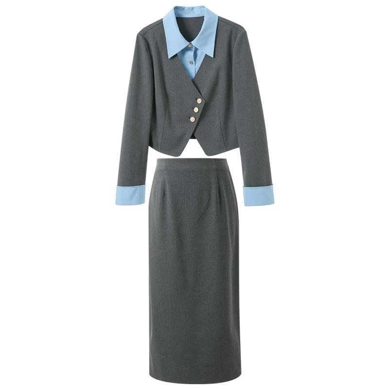 Женский кардиган с юбкой Sancai, имитация комплекта из двух предметов M