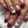 Nail Art 24 Pieces European And American Valentine'S Day Cute French Gradual Change Love Long Wear Nail Piece