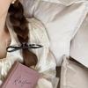 Herbeluemily Hair Tie Ribbon PU Leather 2-Piece Set Black Decorative Accessory Ornament Stylish Adult Brown Mixed HM-0020-R04-BKBN