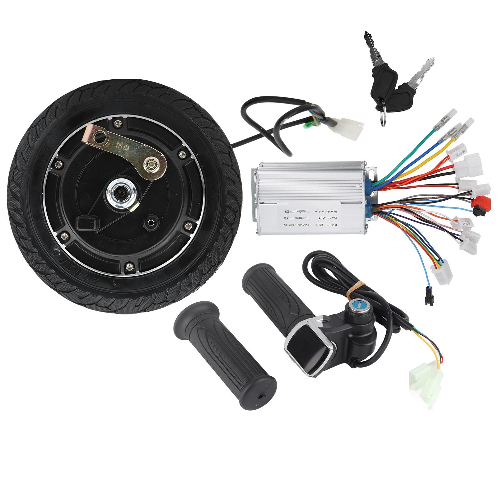 48V 350W Kefe nélküli Agymotor, Alumíniumötvözet Vezérlő LCD Gázkarral Elektromos Robogó Átalakító Készlet 8 db black