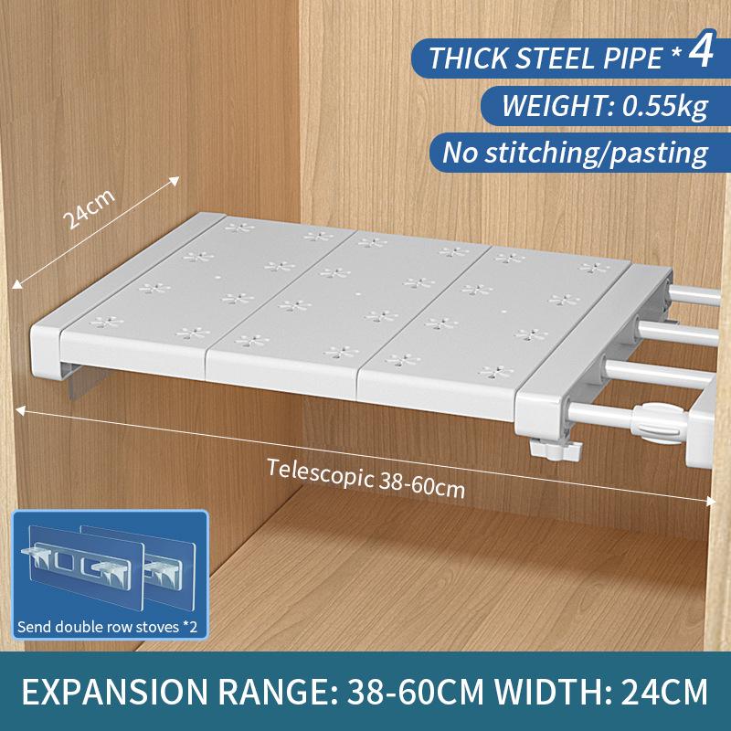 Retractable Wardrobe Shelf Divider and Organizer