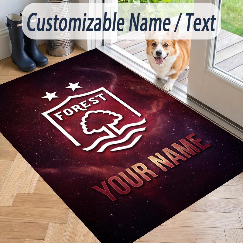 Custom Text Printed Rug Nottingham Forest FC Non Slip Floor Carpet For Home Room Decor