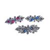 Diamante Hair Clips for Women Blue Crystal Floral Hair Accessories for Bridal Occasions and Special Events