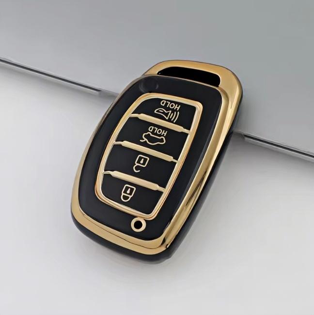 

4 Button TPU Car Smart Key Case Cover for Hyundai Tucson Santa Fe Rena Sonata Elantra Creta Ix35 Ix45 I10 I30 I40 Accessories чорний