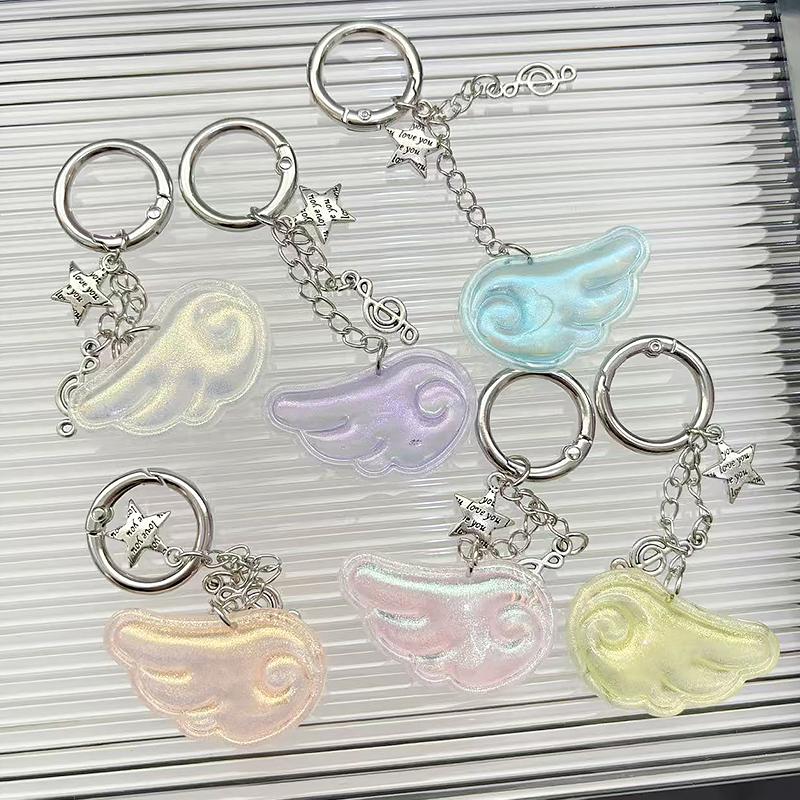 1 Stück Engelsflügel Design Süßer Stil Taschenanhänger Lieblicher Handy-Anhänger DIY Zubehör Schlüsselanhänger Airpods Anhänger Mehrfarbig