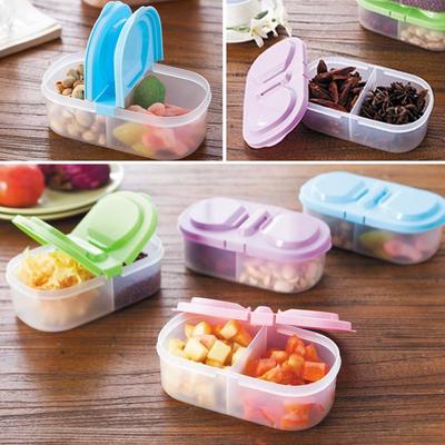 1 PCS Boxes Plastic Kitchen Container Fresh Food Storage Sauce Box Case with Lids Random Color AVE