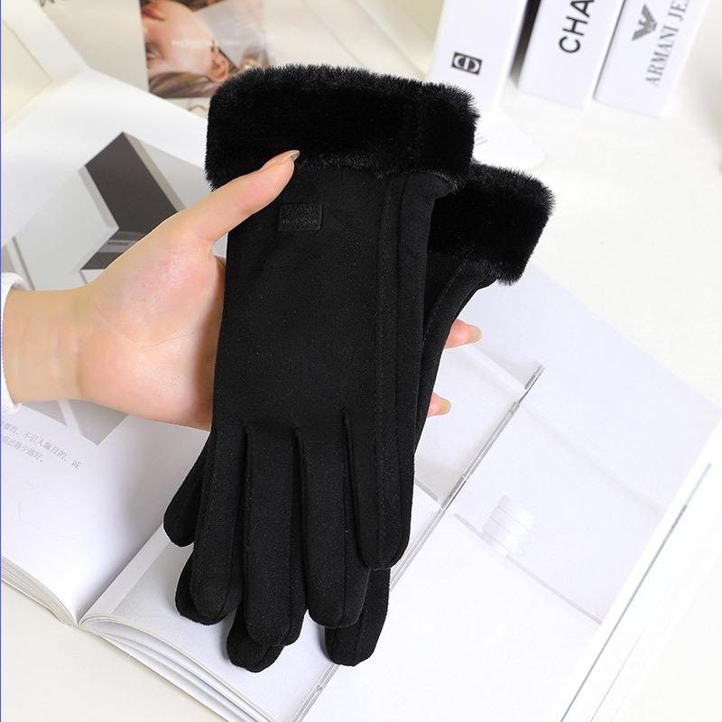 Women's Winter Touchscreen Cycling Gloves - Thicken Velvet, Warm, Cold-Proof, Cute for Autumn & Winter