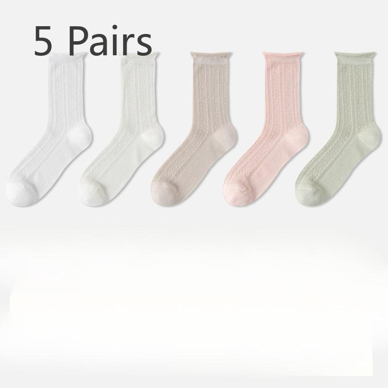 5 Pairs of Mulberry Silk Stockings, Children's Stockings, Girls' Thin Stockings, Ice Stockings, Black Stockings