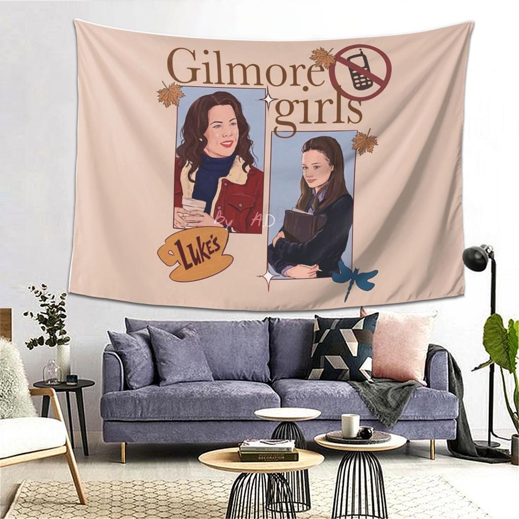 Gilmore Girls Graffiti Tapestry Wall Hanging Aesthetic Home Decor Tapestries for Living Room Bedroom