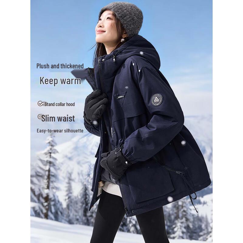 Women s Fleece-Lined Hooded Parka L