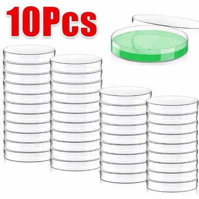 10Pcs/Set Plastic Disposable Petri Dish 35/60/70/90/100/120/150mm Sterile Petri Dish  Laboratory