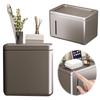Square Wall Mounted Storage Box with Lid Waterproof Toilet Paper Box Aluminum Alloy Toilet Tissue Box for Toilet Bathroom