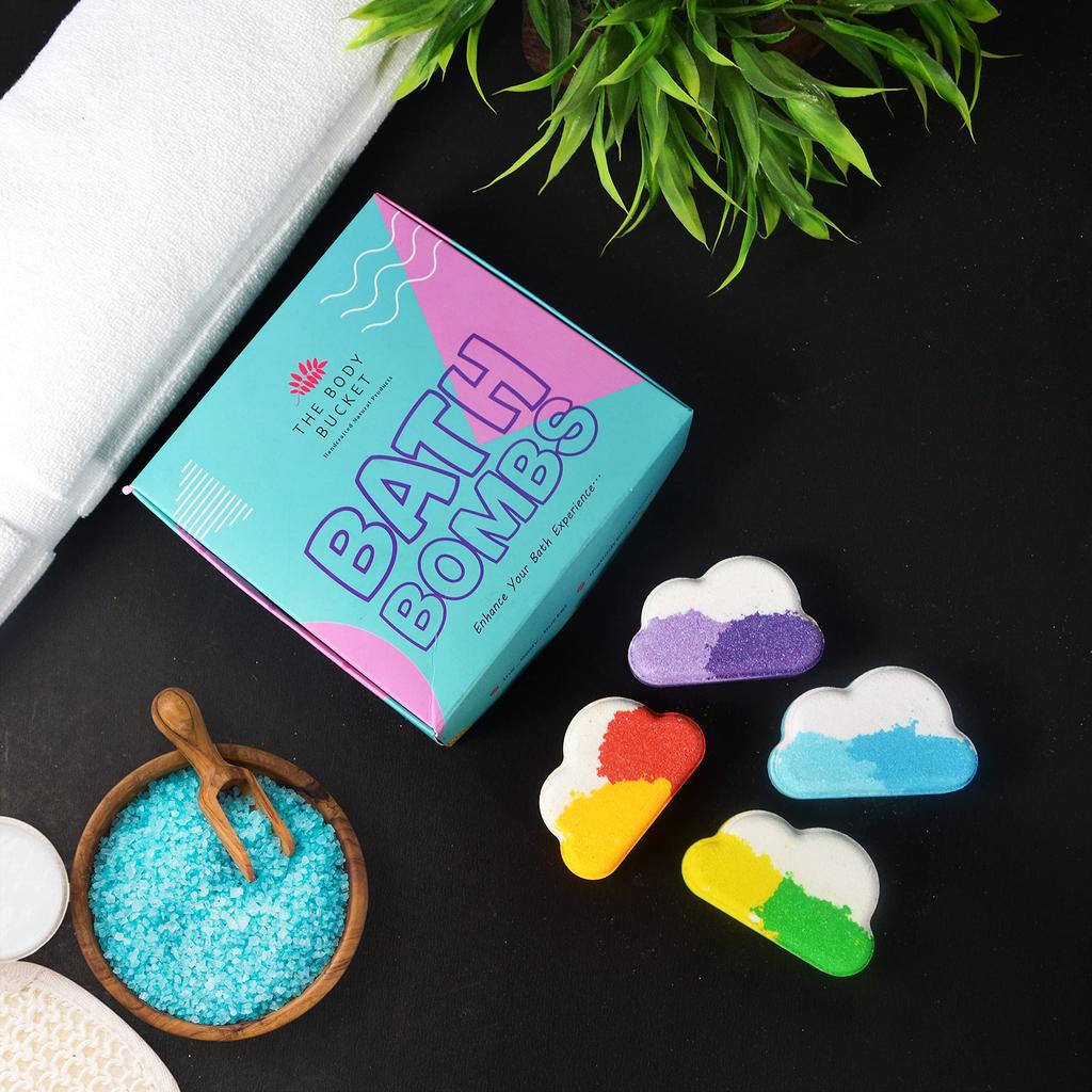 The Body Bucket Cloud Bath Bombs With Aqua, Lemon, Orange And Lavender Fragrance - All Natural Handcrafted Aromatherapy - Perfect Bath Gift For Kid