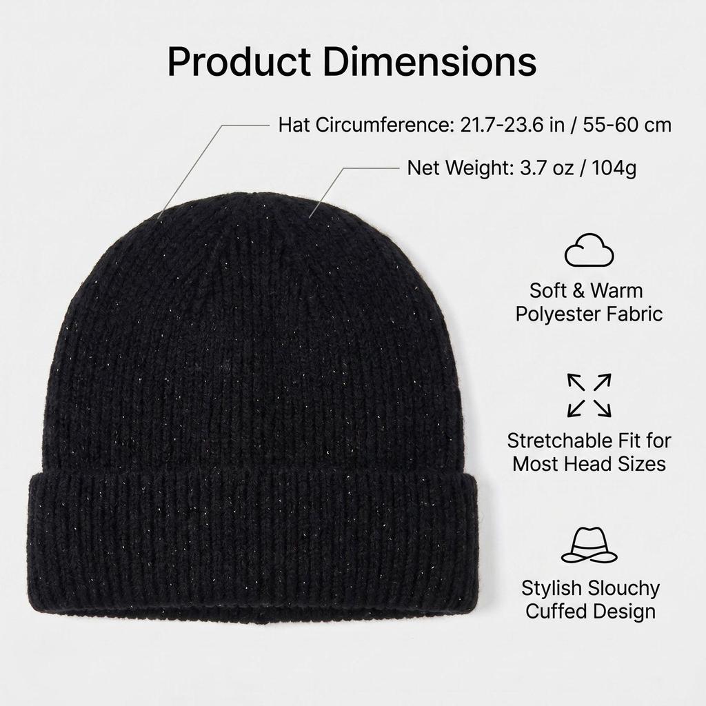 Retro Sequin Knit Wool Hat - Fashionable, Face-Slimming Headscarf & Hat