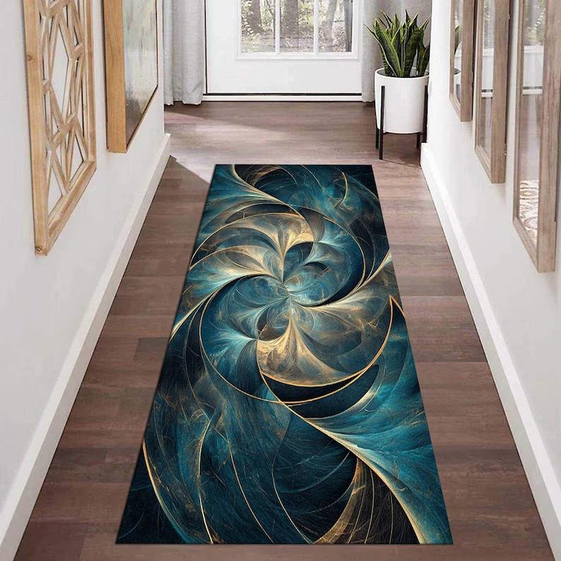 Abstract Art Hallway Runner Floor Mat Rugs Carpets Home Decoration Non Slip Washable Area Rug Anti Fatigue Fluid Home Bedroom