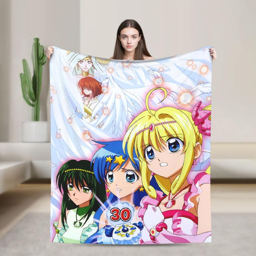 M-Mermaid Melody Pichi Pichi PitchS Blankets Flannel Spring Autumn Lightweight Throw Blanket for Home Outdoor Bedding Throws