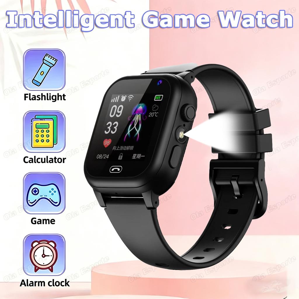 Kids Smart Watch Multifunctional Waterproof SOS GPS Camera HD Call Voice Chat Games LED Flashlight Weather Alarm Smartwatch