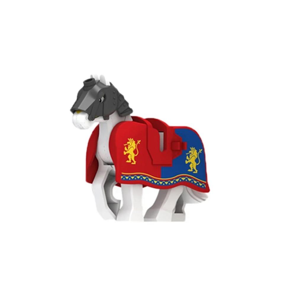 Militära Medeltida Byggklossar Soldatfigurer Riddare Utrustning Djurtillbehör Fäste Rüstning Krigshäst Miniklossar MOC