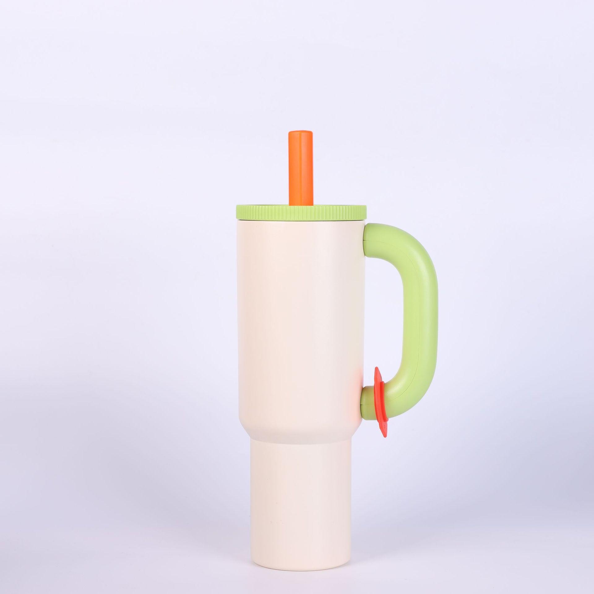 304 Нержавеющая сталь 40 унций Термокружка с ручкой - Ice Buster Dopamine Cup 40oz покинуть белый