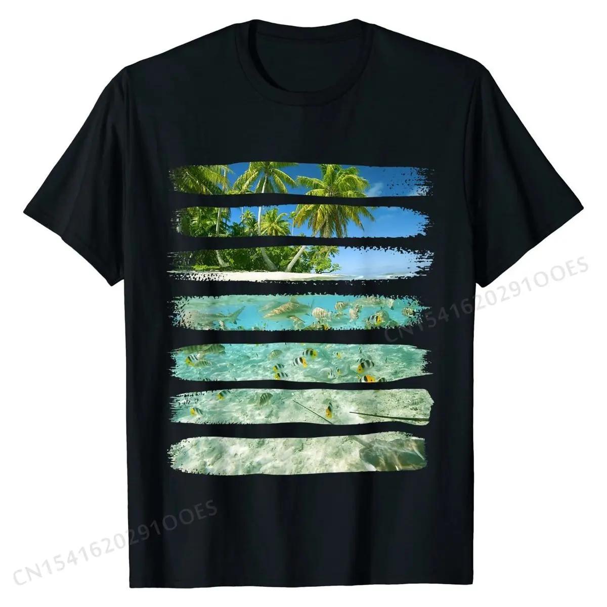 

T-Shirt, Tropical Paradise Island, Beach, Tree, Marine Cotton Tops T Shirt comfortable Discount Casual T Shirts M