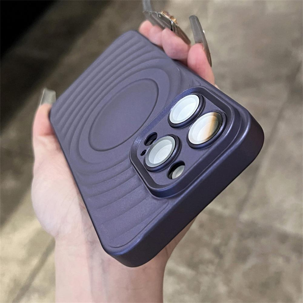 

Роскошный волнистый рифленый чехол для телефона iPhone 15 14 13 Pro Max однотонная цветная пленка для объектива камеры противоударная крышка для ПК for iphone13(6.1 )