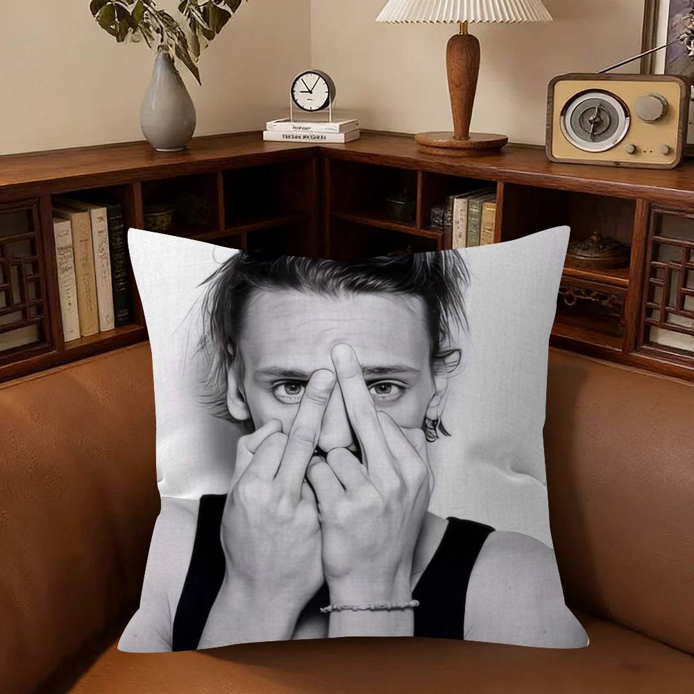 Actor J-Jamie Campbell Bower Pins Cushion Cover Car Throw Pillow Case For Sofa Car Christmas Gift