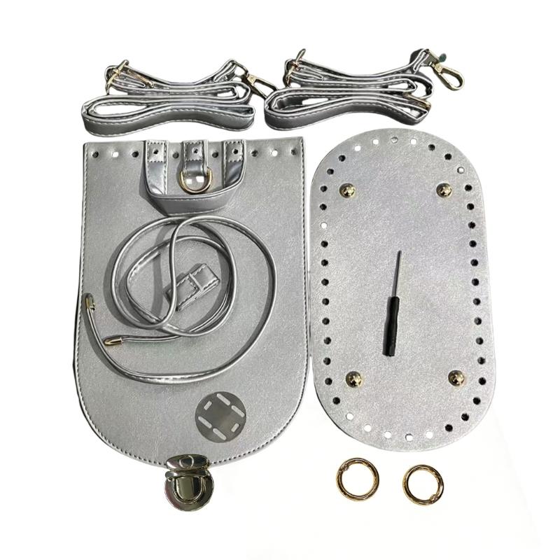 Crochet Bag Making Kit With PU Leather Backpack Bottom Base Flip Cover Adjustable Strap And Lock Buckle For DIY Projects