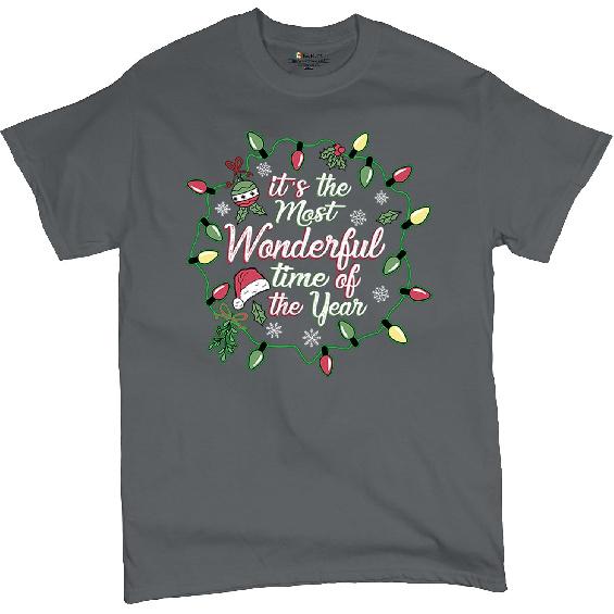 It's The Most Wonderful Time of The Year T-Shirt Christmas Lights Holiday Spirit Festive Season Jolly AF Men's Tee