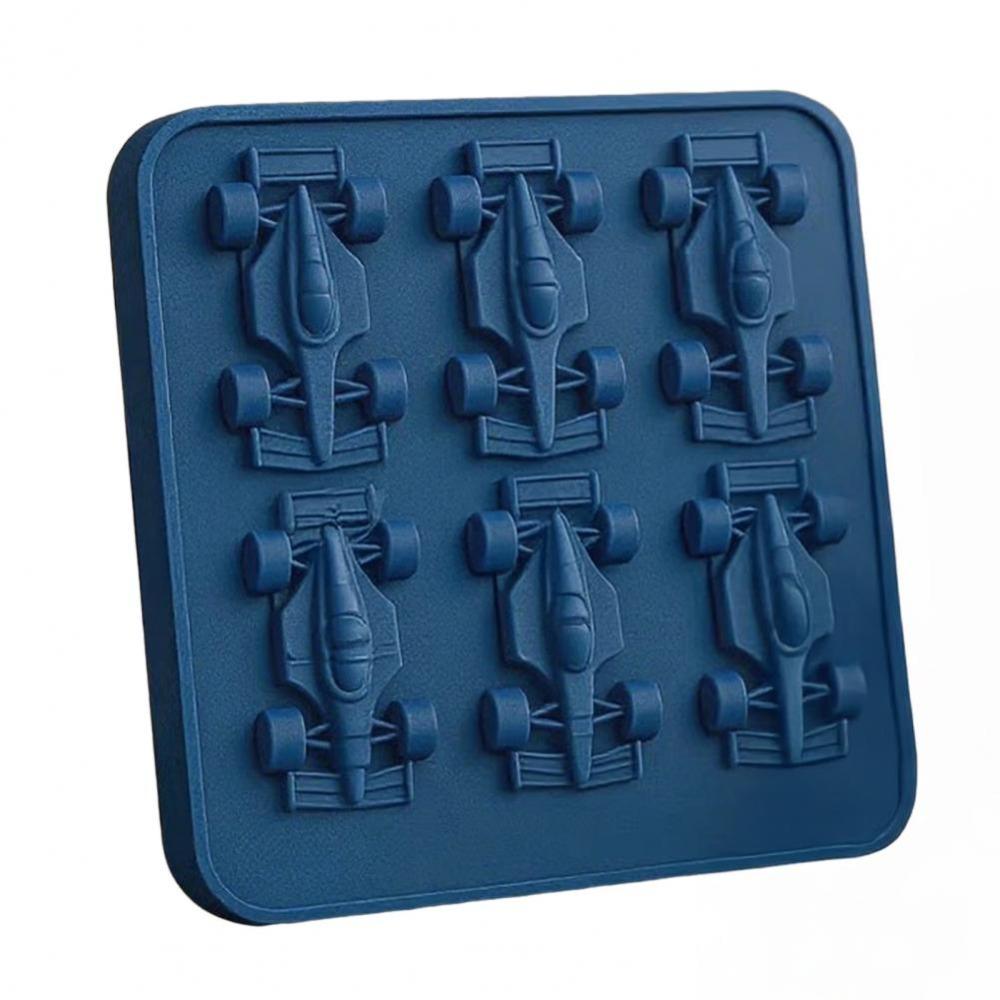 Unique 6-Cavity Racing Car Ice Mold Silicone Food-Grade Ice Ball Mold Easy Release Popsicle Molds for Home Bar Use