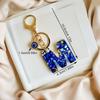 1PC Key Rings Stylish Alphabet Initial Charm Bags Eyes Fashion Resin Car Blue Phone Pendants Keychain
