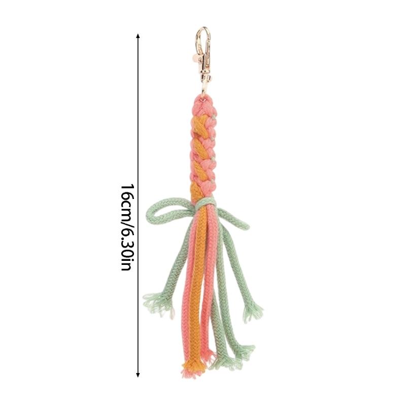 Artistic Handcrafted Cotton Tassels Key Holder Multicolor Tassels Pendant Perfect For Purse Tassels And Daily Use