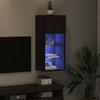Wall Mounted TV Cabinet Black Oak Effect Particleboard