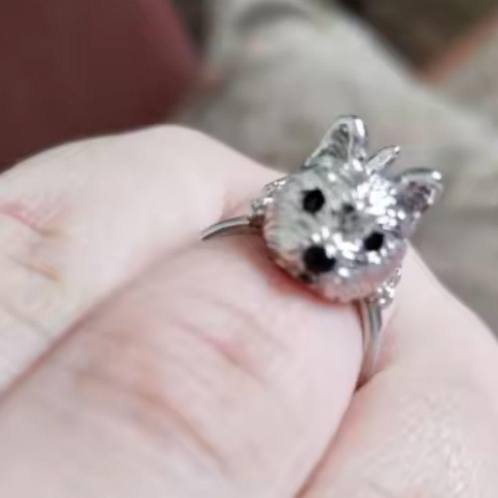 Retro Hond Ringen Verstelbare Dier Vingerring Mode Huisdier Ringen Valentijnsdag