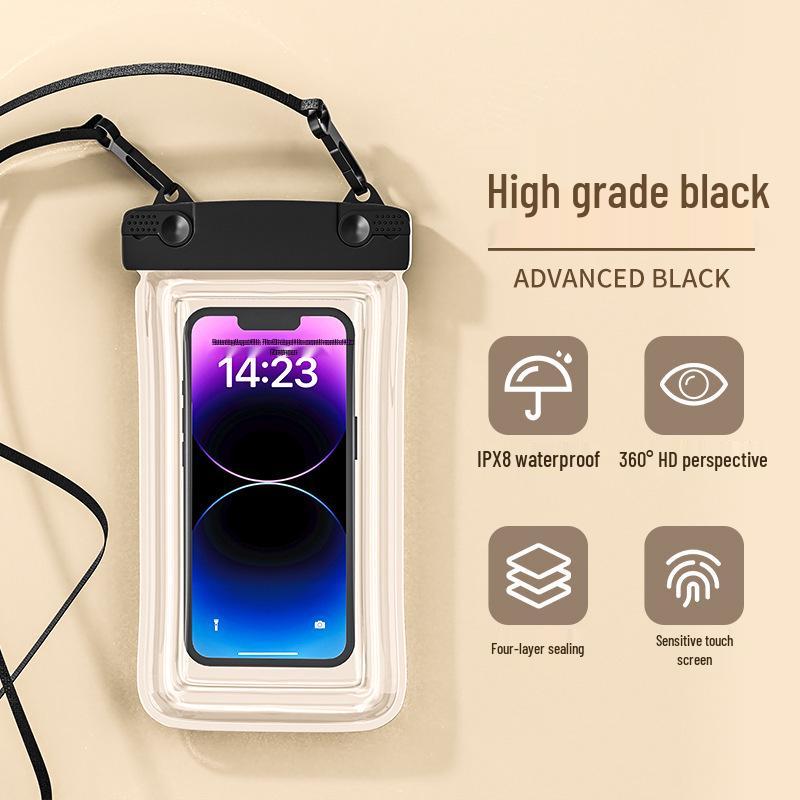 Водонепроникний чохол для телефону з сенсорним екраном для підводної фотографії зі шнурком - Герметичний прозорий чохол для плавання та рафтингу