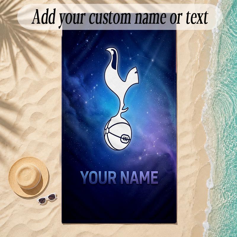 Beach TowelTottenham Hotspur FC Custom Name Text Personalized Soft Towel for Beach Pool Indoor Home Decor Gift