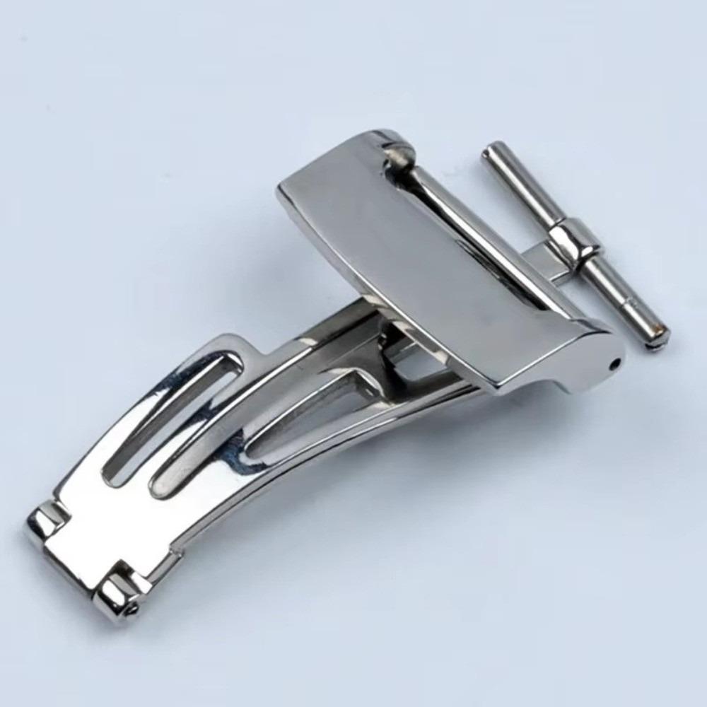 Durable Folding Buckle Stainless Steel Watch Band Clasp High Quality Butterfly Button серебряный