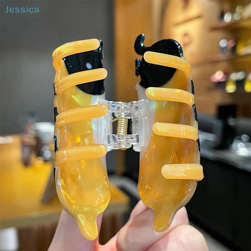 Creative Bee Ball Shape Shark Hair Gripper Claw Acrylic Animal Hair Clip Girls Hair Accessories