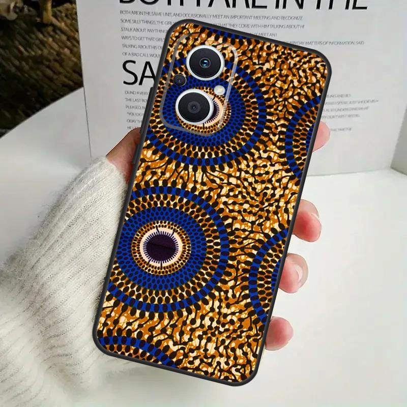 African Wax Pattern Fabric Case For OPPO Reno 12F 13F 14F 10 11 12 13 14 Pro 8T 7 8 Lite OPPO Find X6 X5 X8 X9 Pro Cover